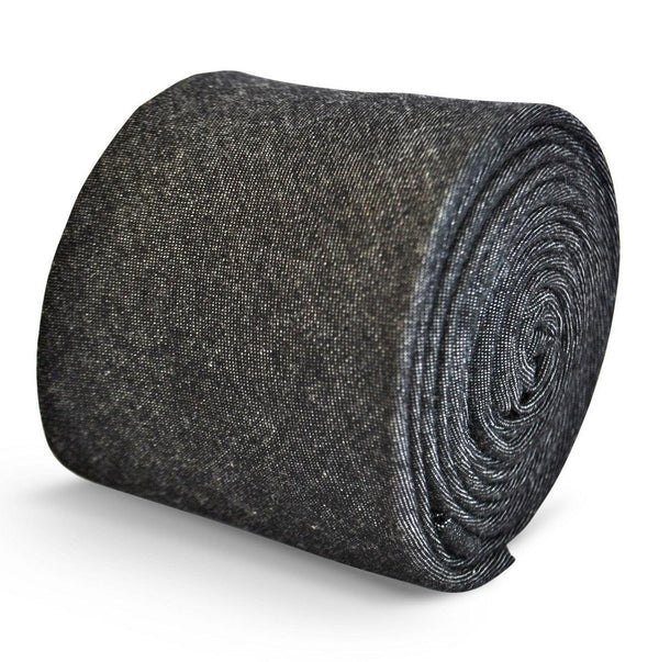 plain dark grey cotton/linen tie